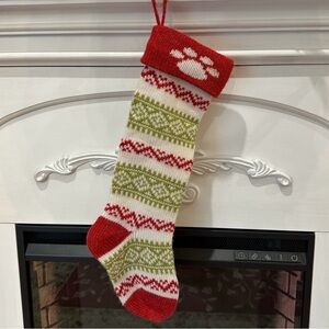 Fair Isle Wool Knit Christmas Pet Stocking 18 Inch